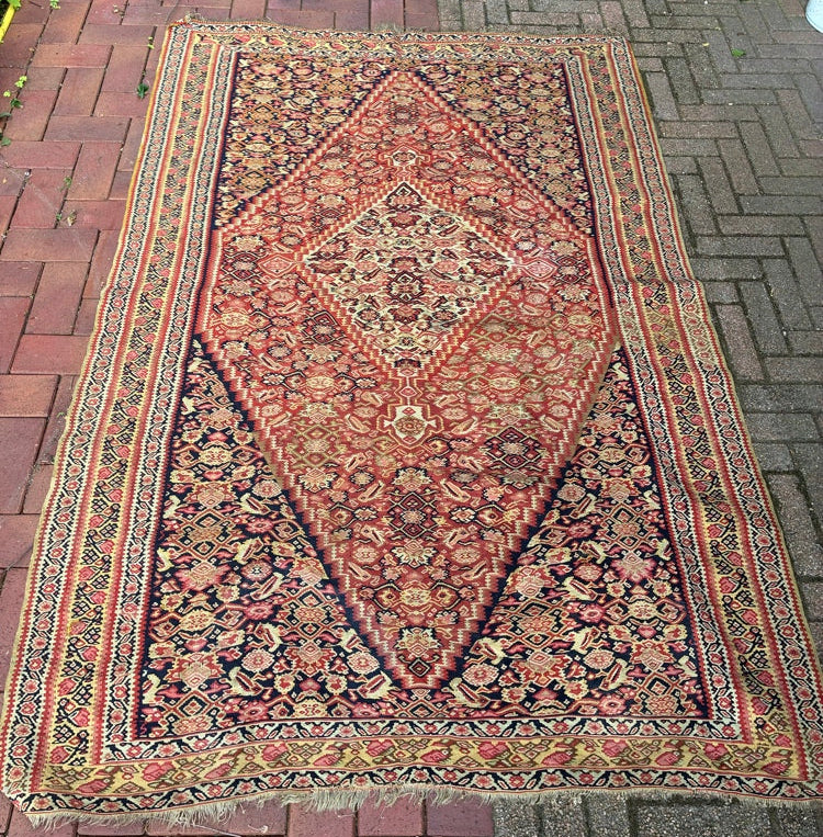 Zeldzame Authentieke Tribale Kelim (132x200 cm) met Symbolische Vogelmotieven