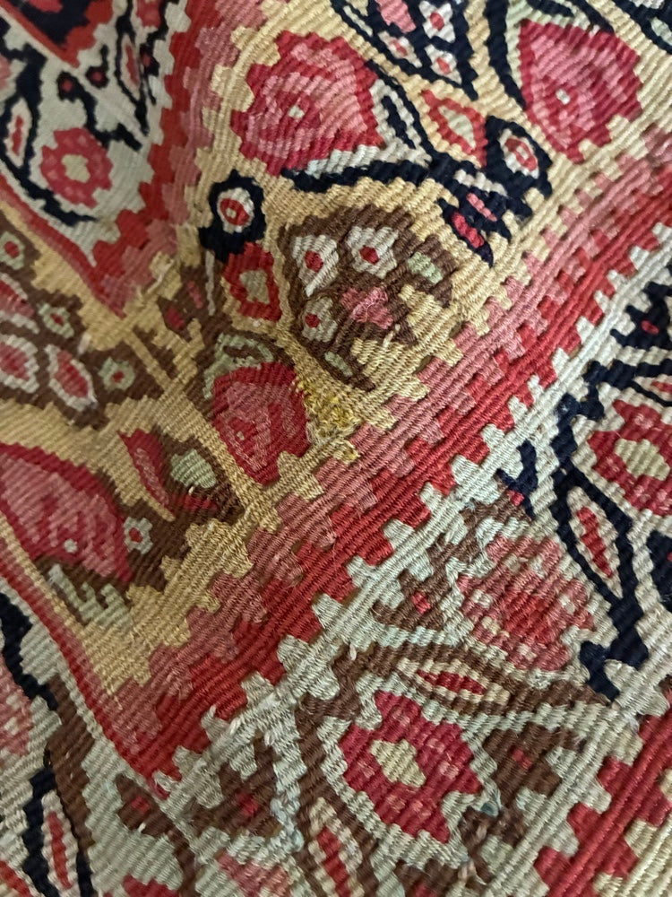Zeldzame Authentieke Tribale Kelim (132x200 cm) met Symbolische Vogelmotieven
