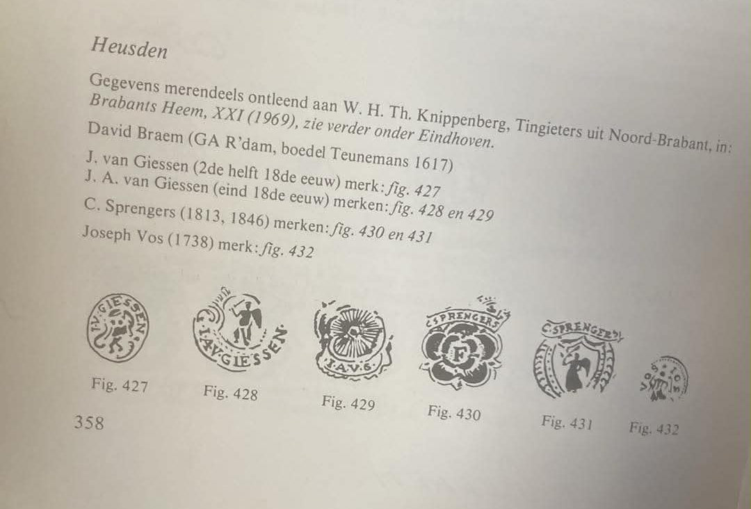 18e-eeuws tinnen gilde-presenteerblad 1762