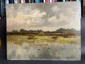 Sfeervol Twents Landschap 'Venplas' (1921) door Gerard C. Krol