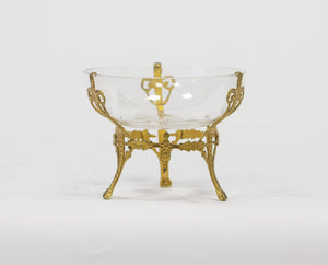 Goud bronzen frame met kristallen schaal