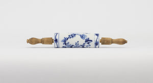 Aardewerken Deegroller met Blauw-Wit Decor (17 cm)
