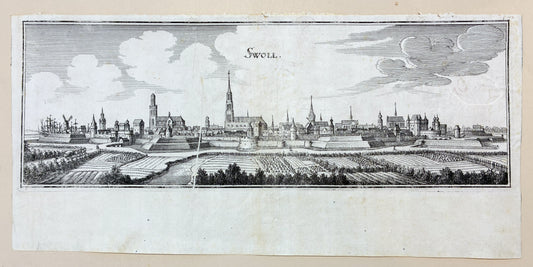 Antiker Kupferstich Zwolle (Swoll) - Matthäus Merian, ca. 1645