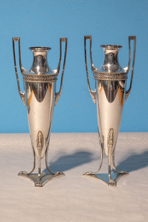 WMF / Geislingen - Albert Mayer - vaas (2) - Amfora - verzilverd  Art Nouveau