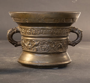 Dekorative bronzene 19.-Jh.-Schraubzwinge nach Henrick ter Horst (1607)