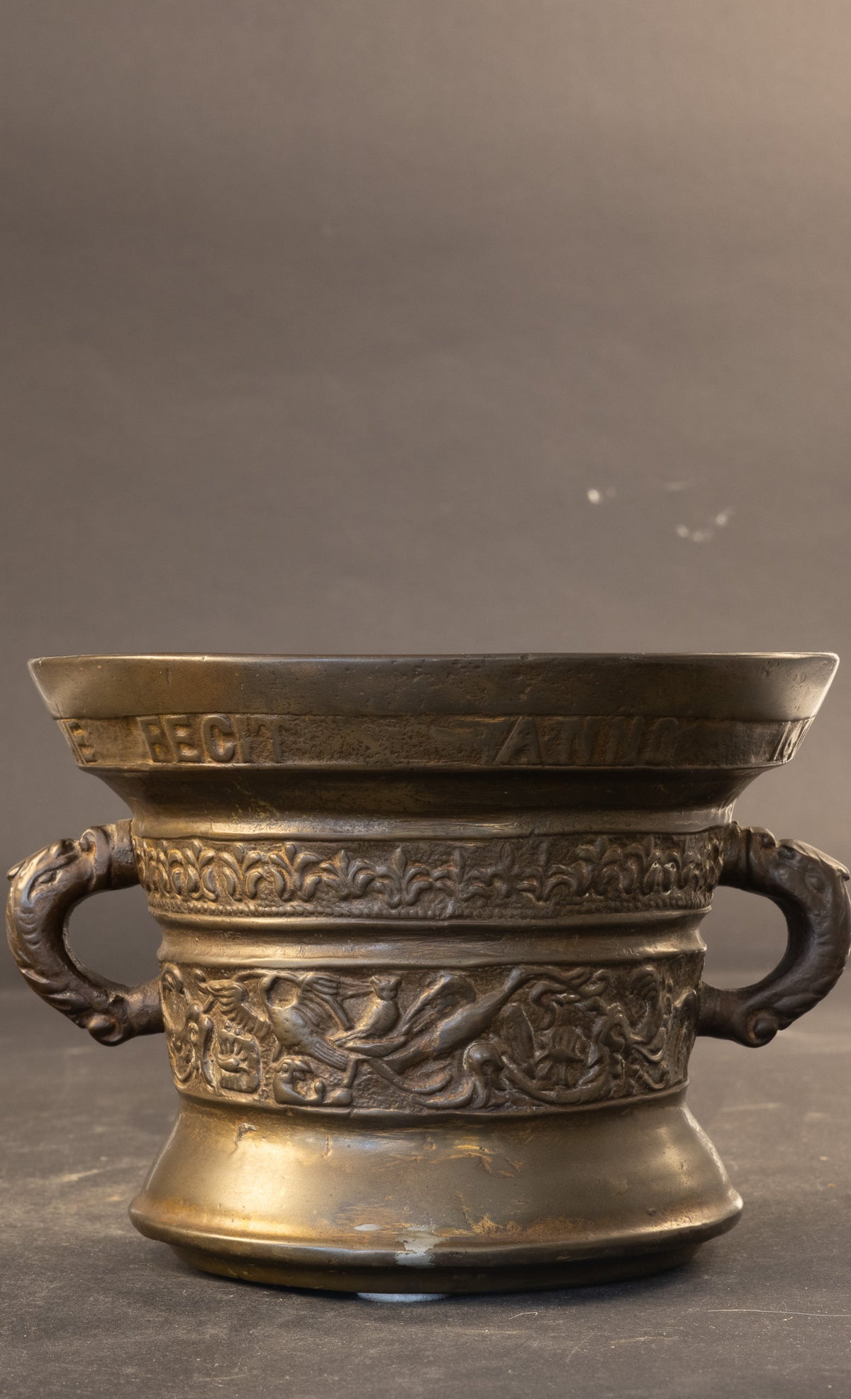 Dekorative bronzene 19.-Jh.-Schraubzwinge nach Henrick ter Horst (1607)