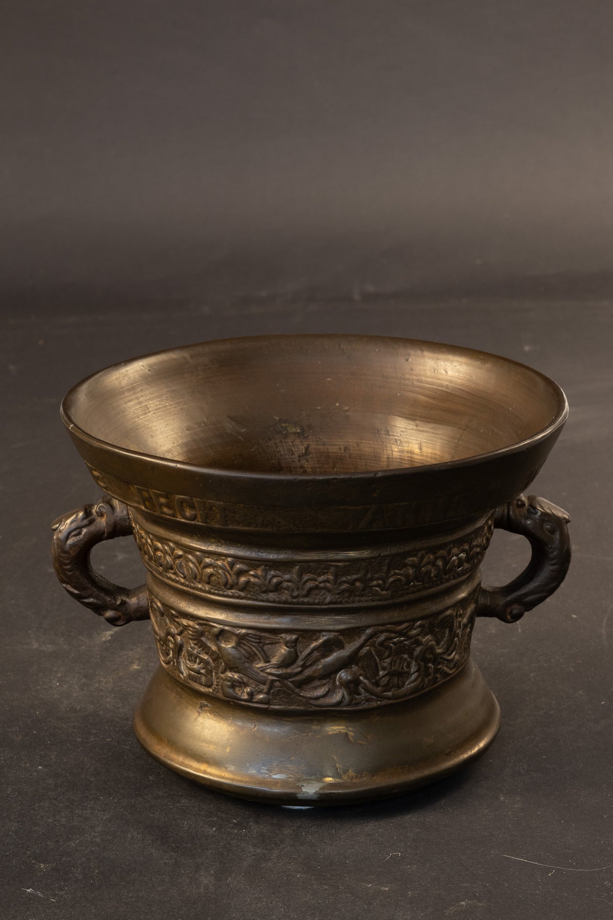 Dekorative bronzene 19.-Jh.-Schraubzwinge nach Henrick ter Horst (1607)