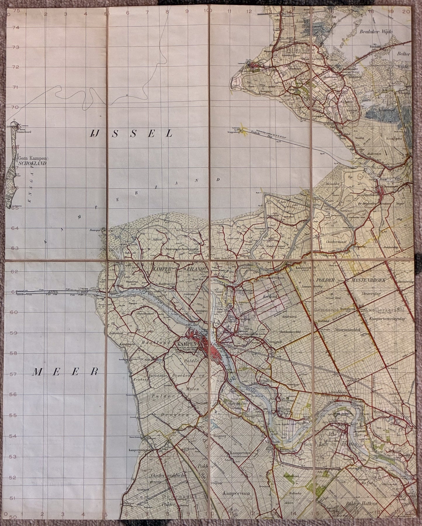 Luxe Collectie Antieke Stafkaarten (1893-1937) – Volledig op Linnen (Gecanteerd)