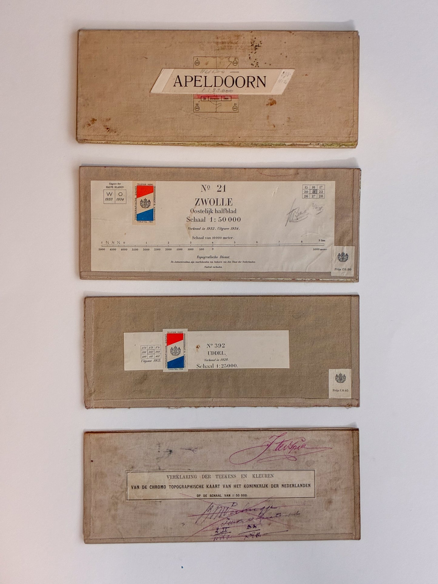 Luxe Collectie Antieke Stafkaarten (1893-1937) – Volledig op Linnen (Gecanteerd)