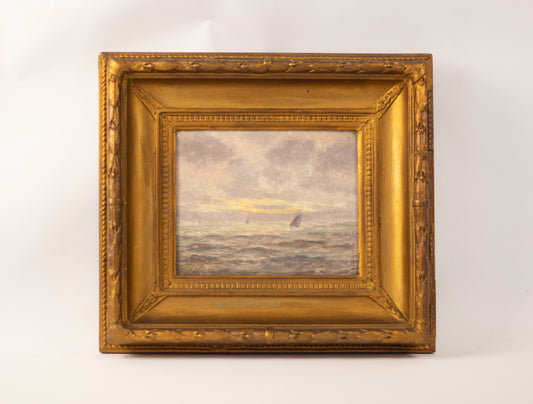 Authentisches Ölgemälde – Atmosphärische Seelandschaft von Romain Steppe (1859–1927)