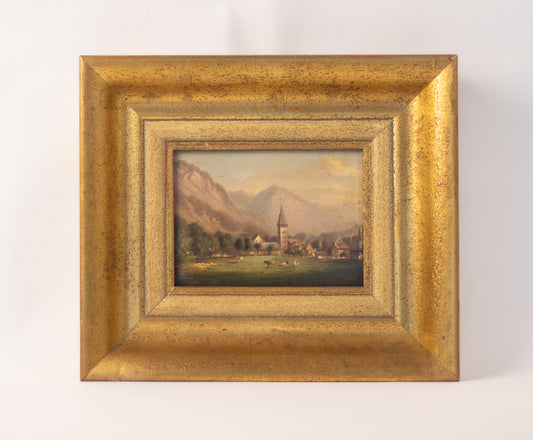 Antike Alpenlandschaft: Blick auf Meiringen – 19. Jahrhundert