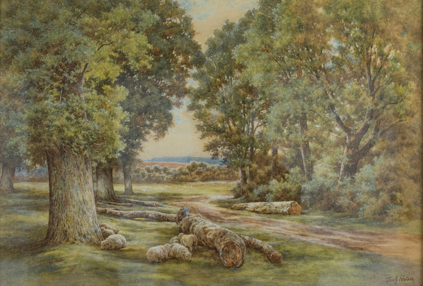 Thomas J. Watson (1847–1912) – Engels Landschap met Schapen