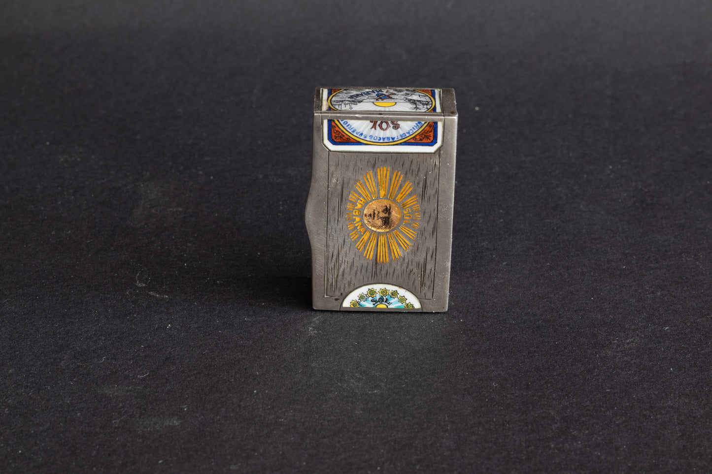 Antieke Zilveren & Emaillen "Novelty" Vesta Case – Louis Kuppenheim (ca. 1900)