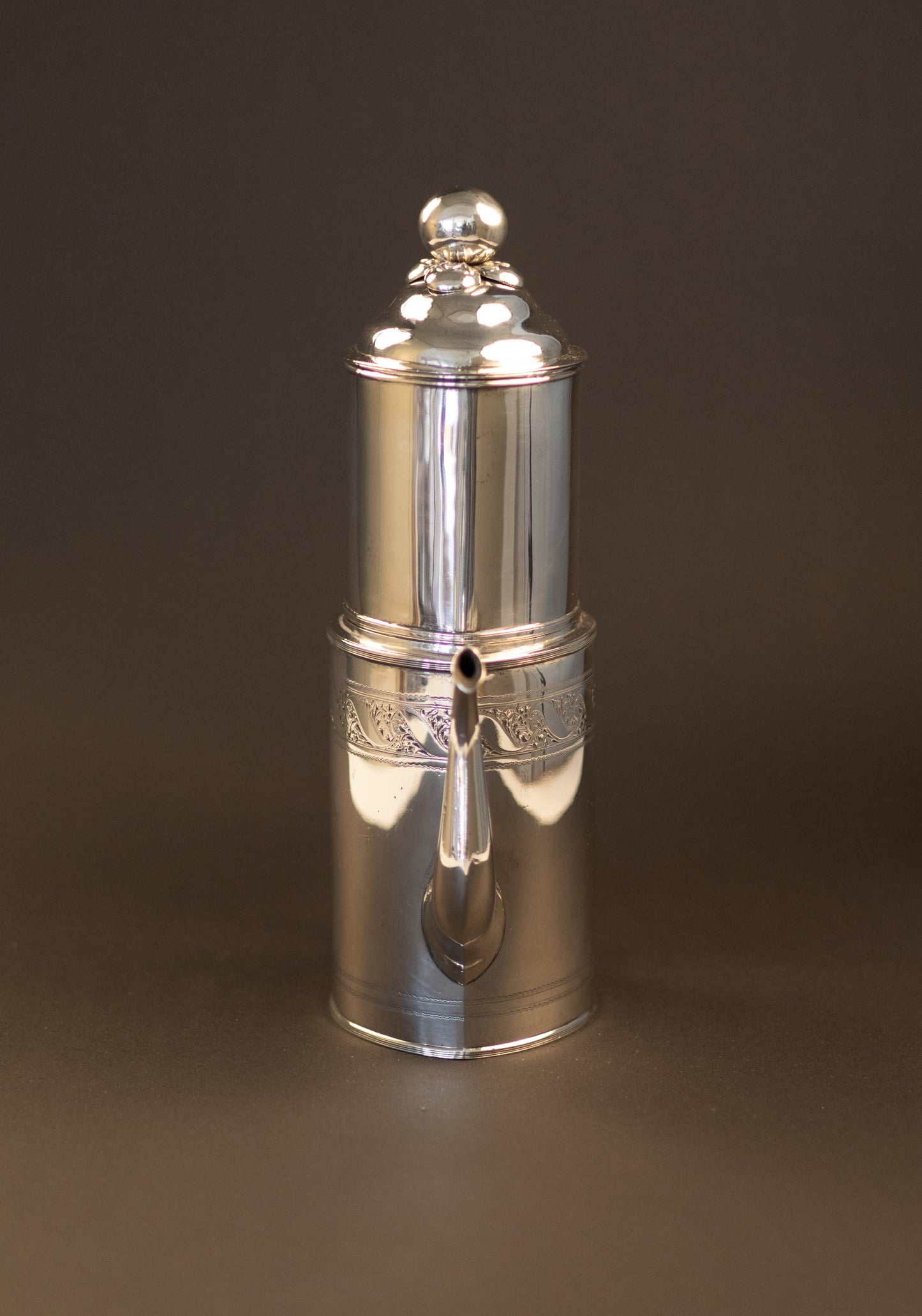Exklusive antike Hamburger Silber-Kaffeefilterkanne – Johann Andreas Hölbeling (ca. 1795)