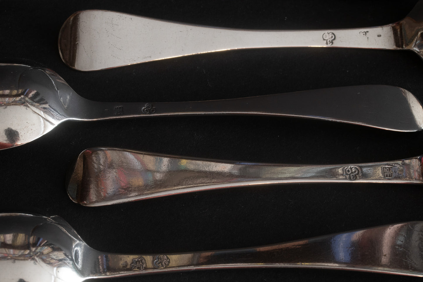 Set von 6 antiken Hamburger Silberlöffeln – Johann Conrad Otersen (1774)