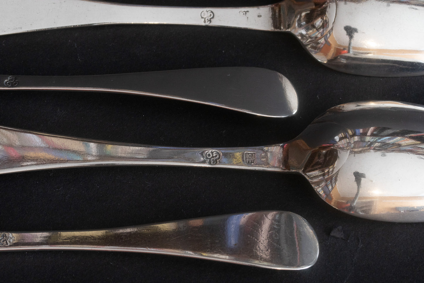 Set von 6 antiken Hamburger Silberlöffeln – Johann Conrad Otersen (1774)