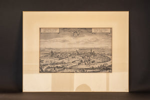Antieke Kopergravure Hanau (1632) – Matthäus Merian de Oude