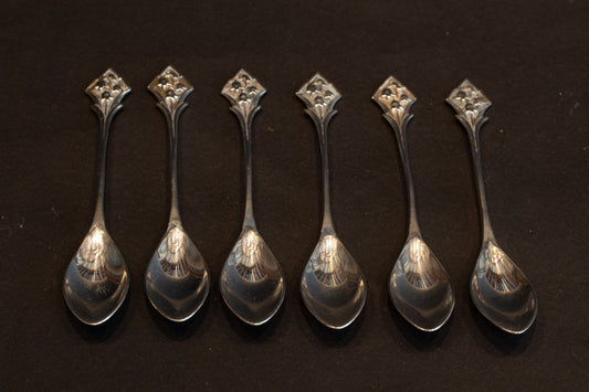Set van 6 Antieke Zilveren Theelepels – Zilversmederij "Hollandia" Zutphen
