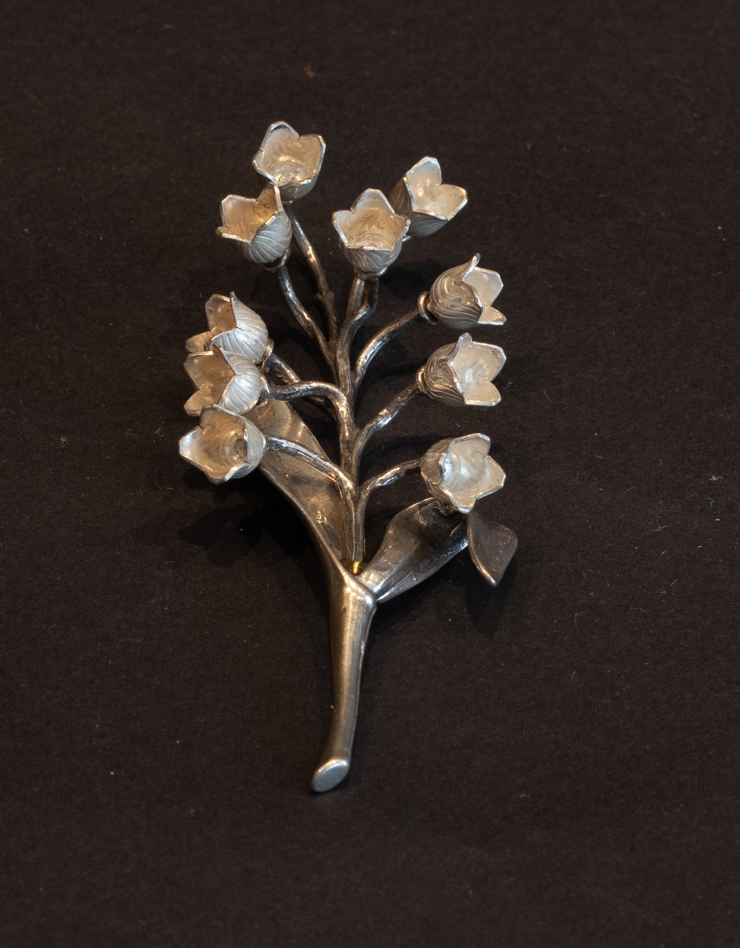 Vintage Italiaanse Zilveren Broche – "Lelietje-van-dalen" – 800 Zilver – Arezzo