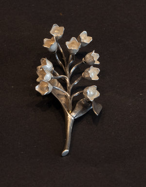 Vintage Italiaanse Zilveren Broche – "Lelietje-van-dalen" – 800 Zilver – Arezzo