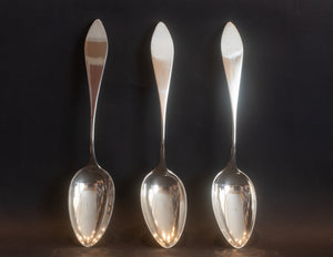 Exclusieve Set van 3 Zilveren Tafellepels – Alexander Corthum, Bocholt (ca. 1800)