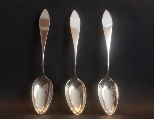 Exclusieve Set van 3 Zilveren Tafellepels – Alexander Corthum, Bocholt (ca. 1800)