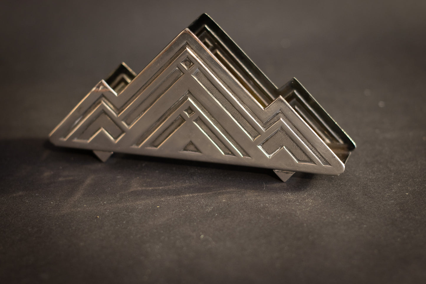Art Deco Wellner Alpacca Servethouder / Briefhouder