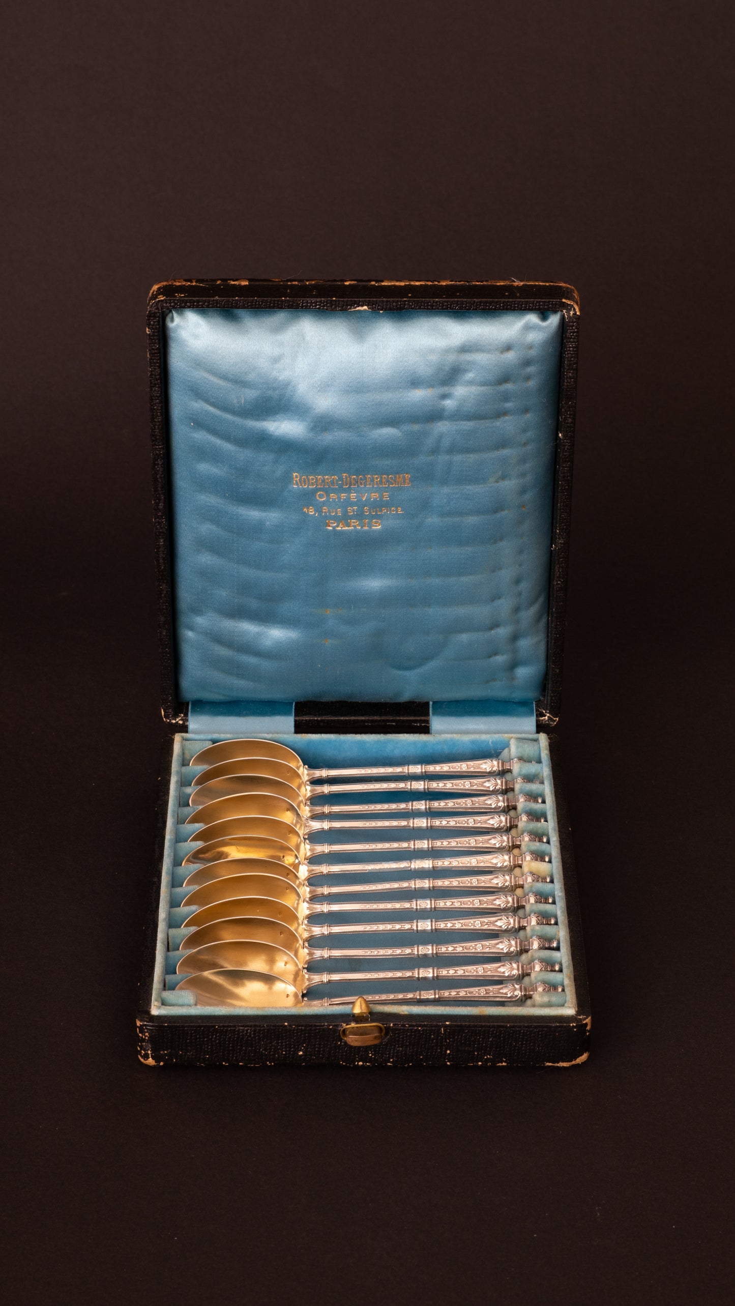 Exclusieve Set Franse Vermeil Theelepels – Henri Soufflot (Parijs)