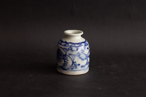 Antiek Chinees Blauw-Wit Porseleinen Potje (Jarlet) — Ming / Vroege Qing Dynastie, 17e Eeuw