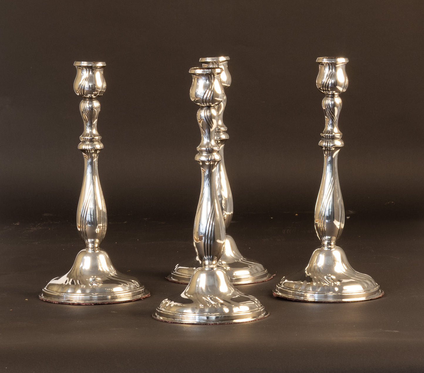 Set van 4 Antieke Verzilverde Kandelaars – Wilhelm Wolff (Pforzheim), ca. 1900