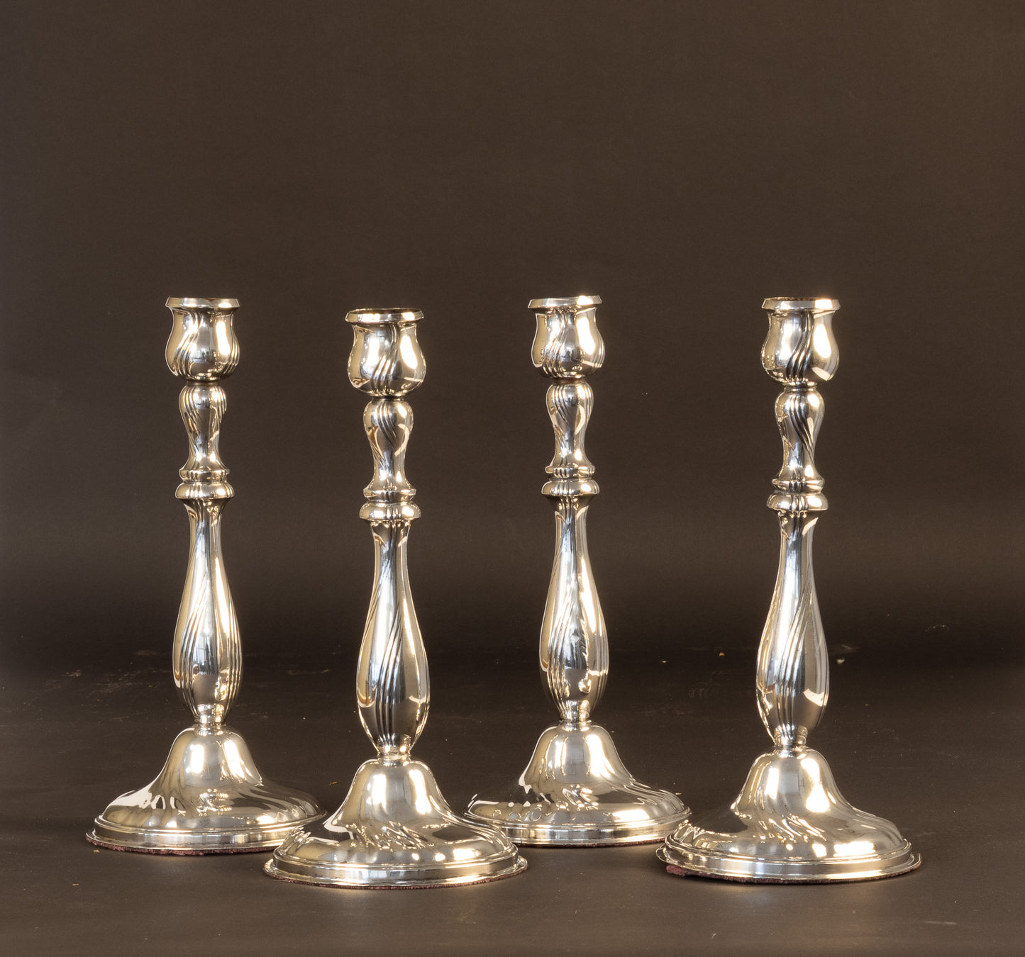 Set van 4 Antieke Verzilverde Kandelaars – Wilhelm Wolff (Pforzheim), ca. 1900