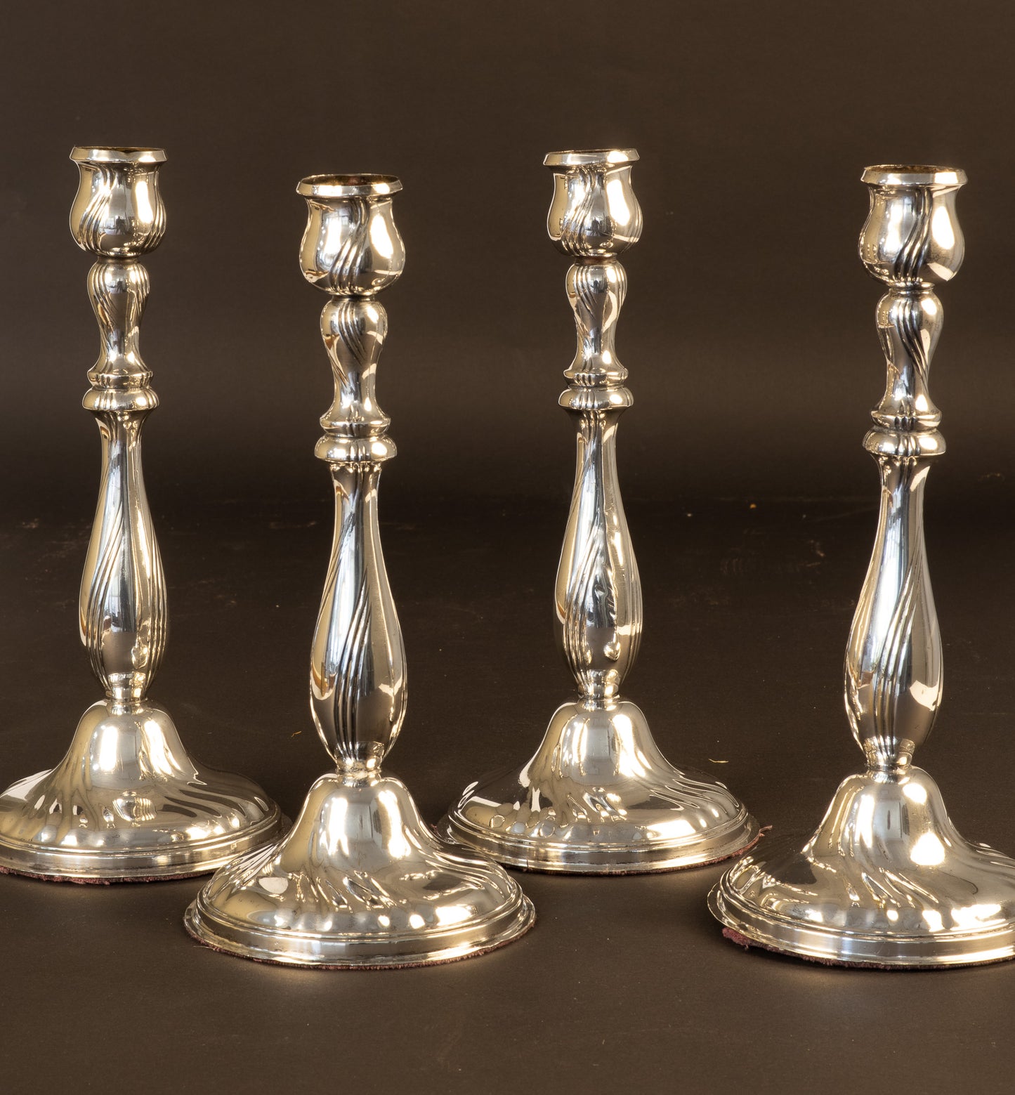 Set van 4 Antieke Verzilverde Kandelaars – Wilhelm Wolff (Pforzheim), ca. 1900