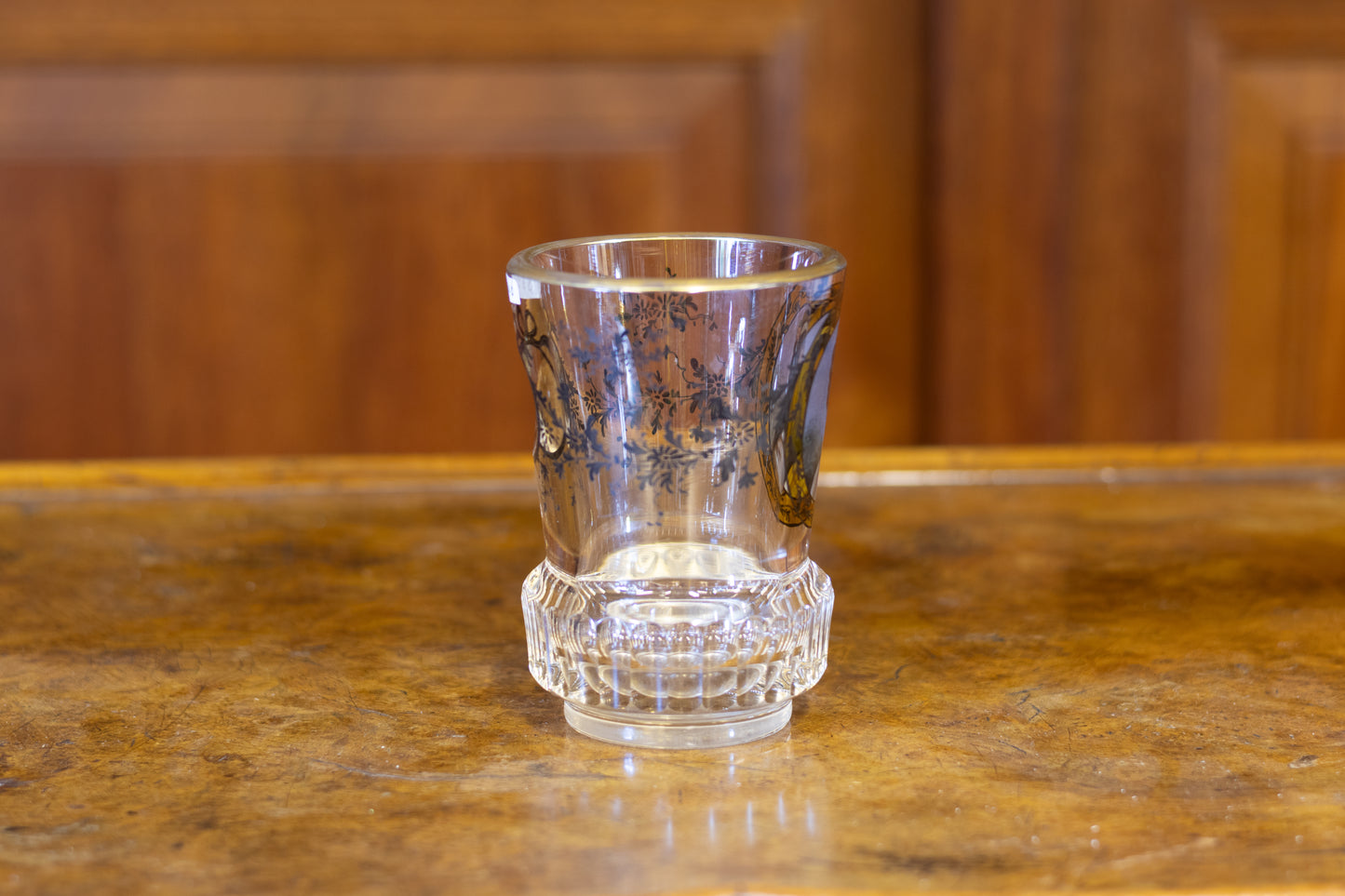 Biedermeier "Vexierglas" met Optische Verkleiningslens en Handgeschilderd Portretminiatuur