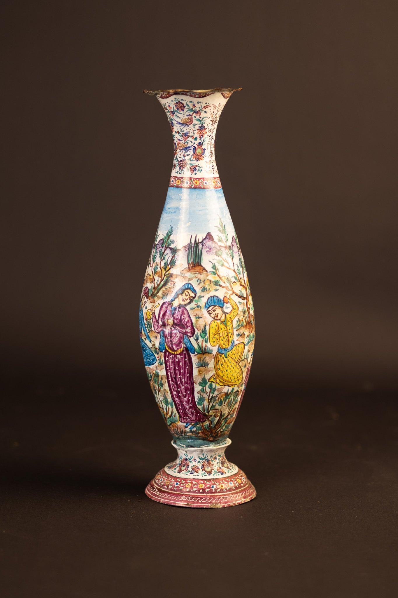Perzische Vaas met Handgeschilderd Decor – 33,5 cm