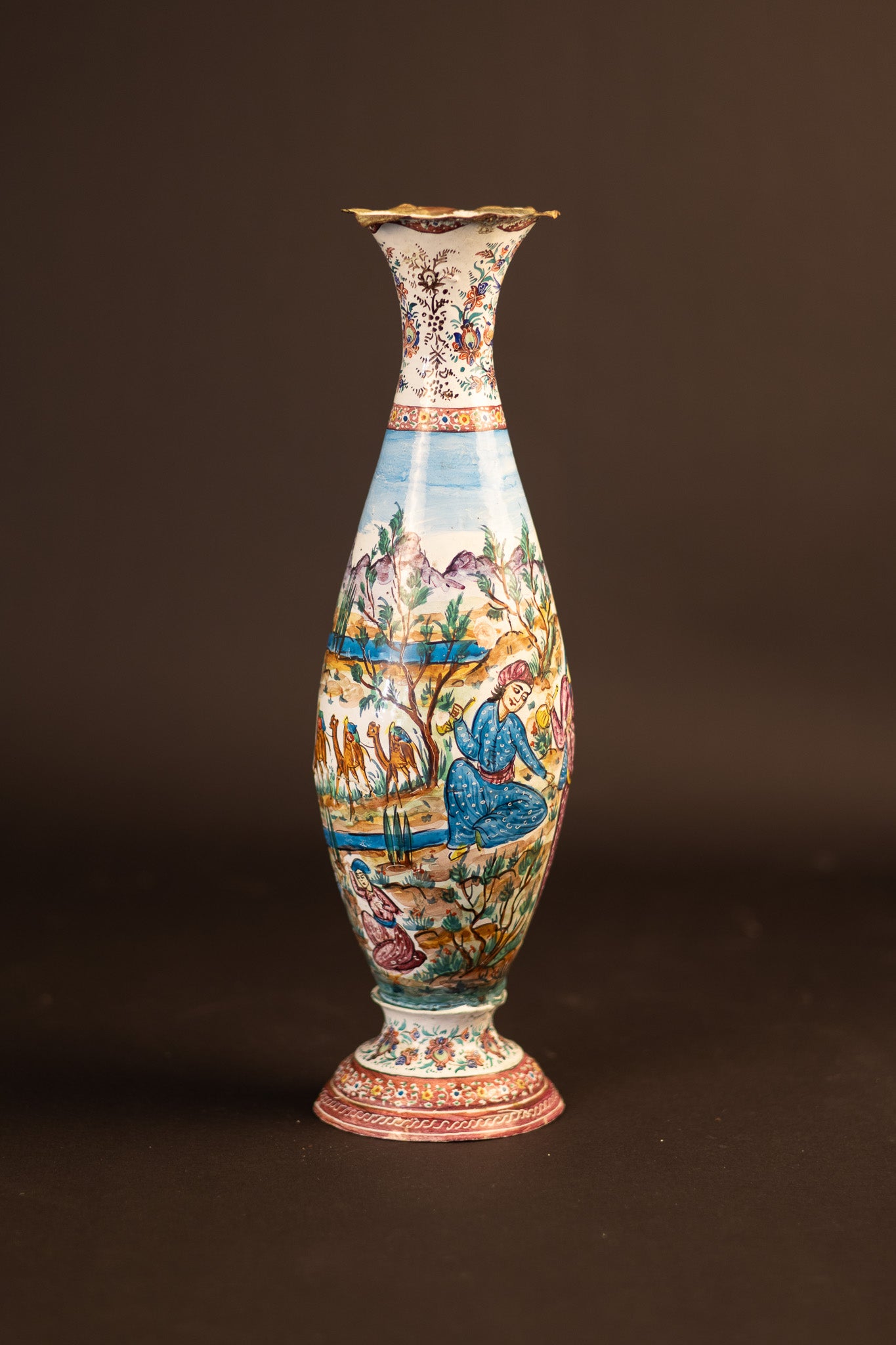 Perzische Vaas met Handgeschilderd Decor – 33,5 cm