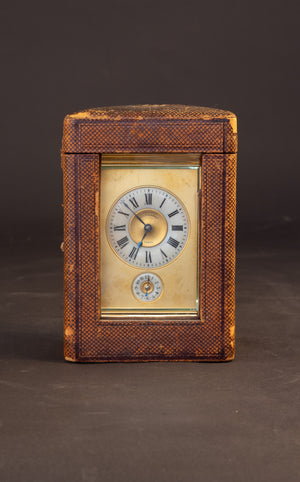 Französisches, feuervergoldetes Reise-Pendel – L. Leroy & Cie (Paris) – Mit passendem Etui (ca. 1885)