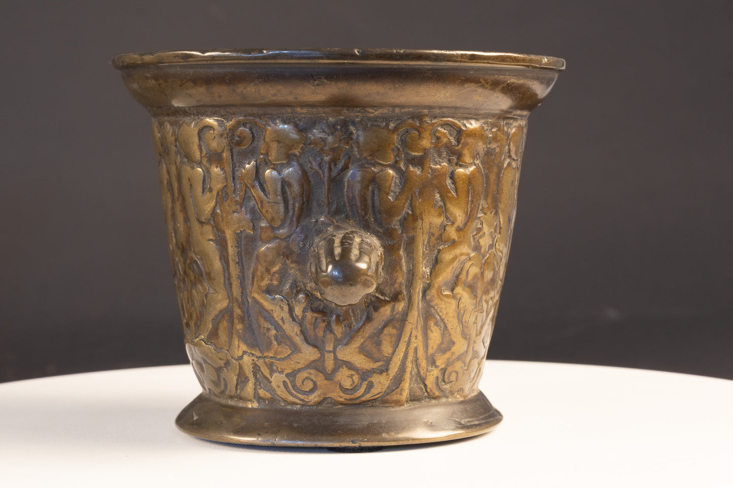 Franse Renaissance Bronzen Vijzel – School van Fontainebleau, ca. 1550–1580