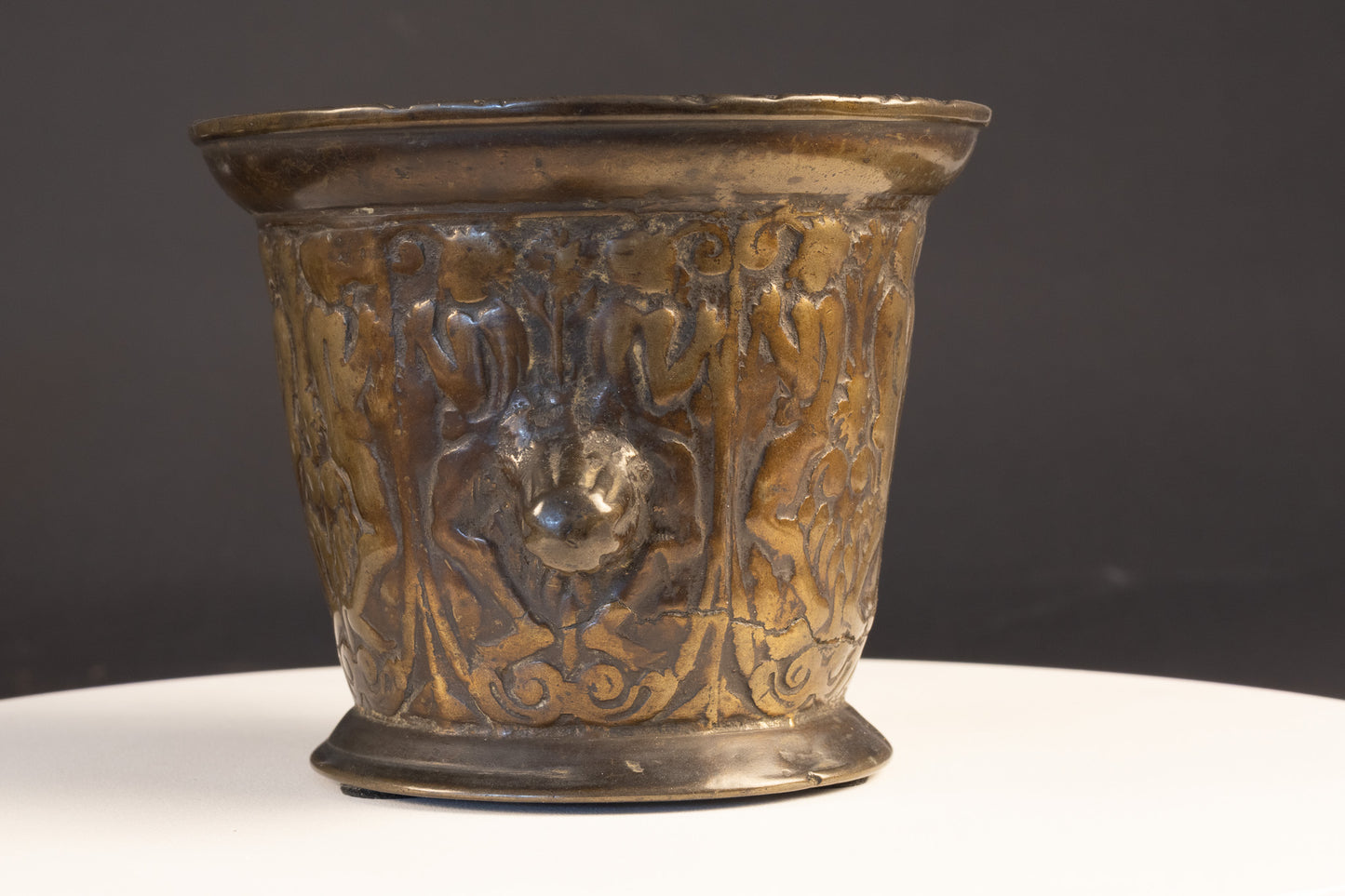 Franse Renaissance Bronzen Vijzel – School van Fontainebleau, ca. 1550–1580