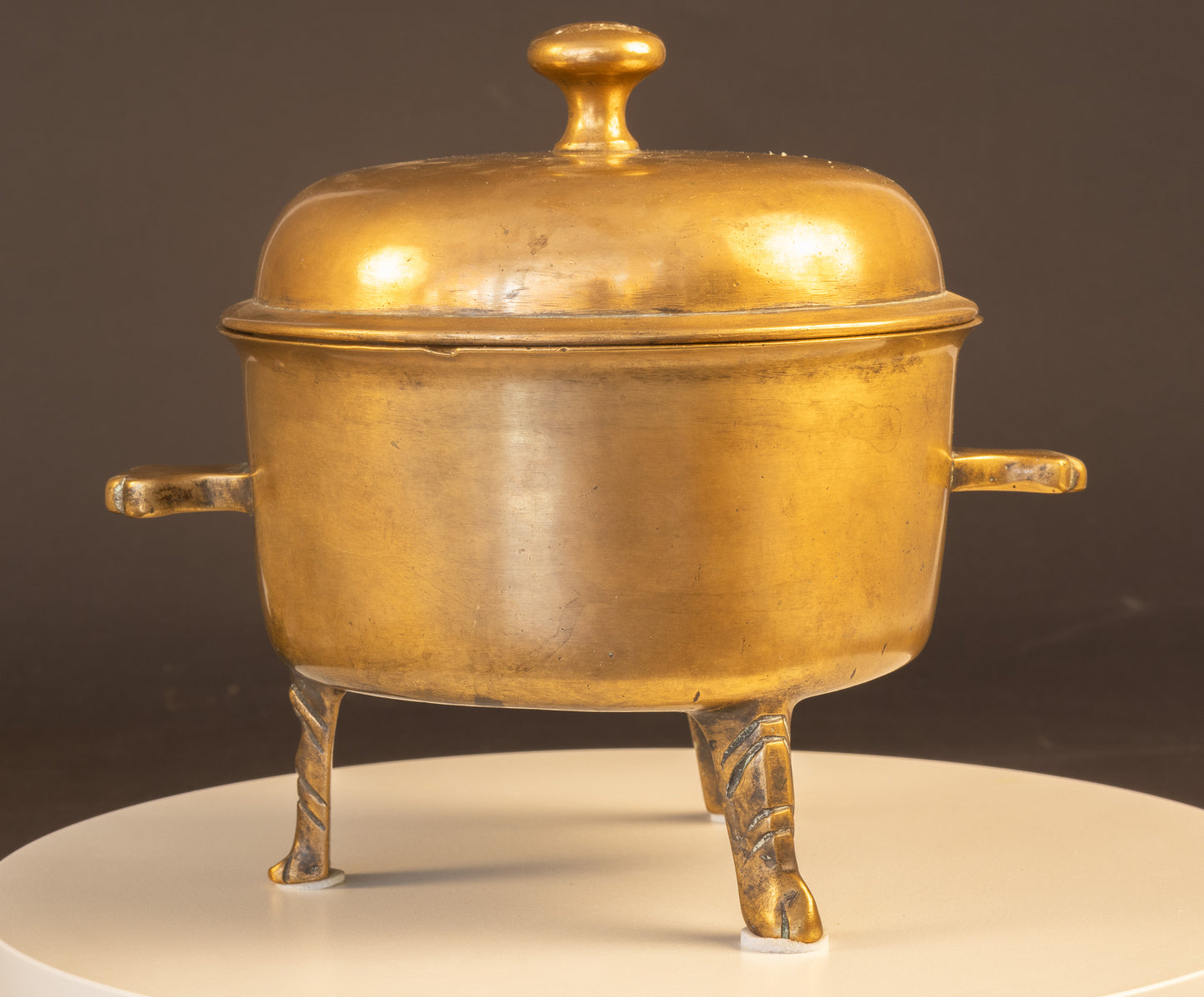 Zeldzame 16e-eeuwse messing dekselpot ('Spanische Suppenschüssel') – ca. 1500–1600