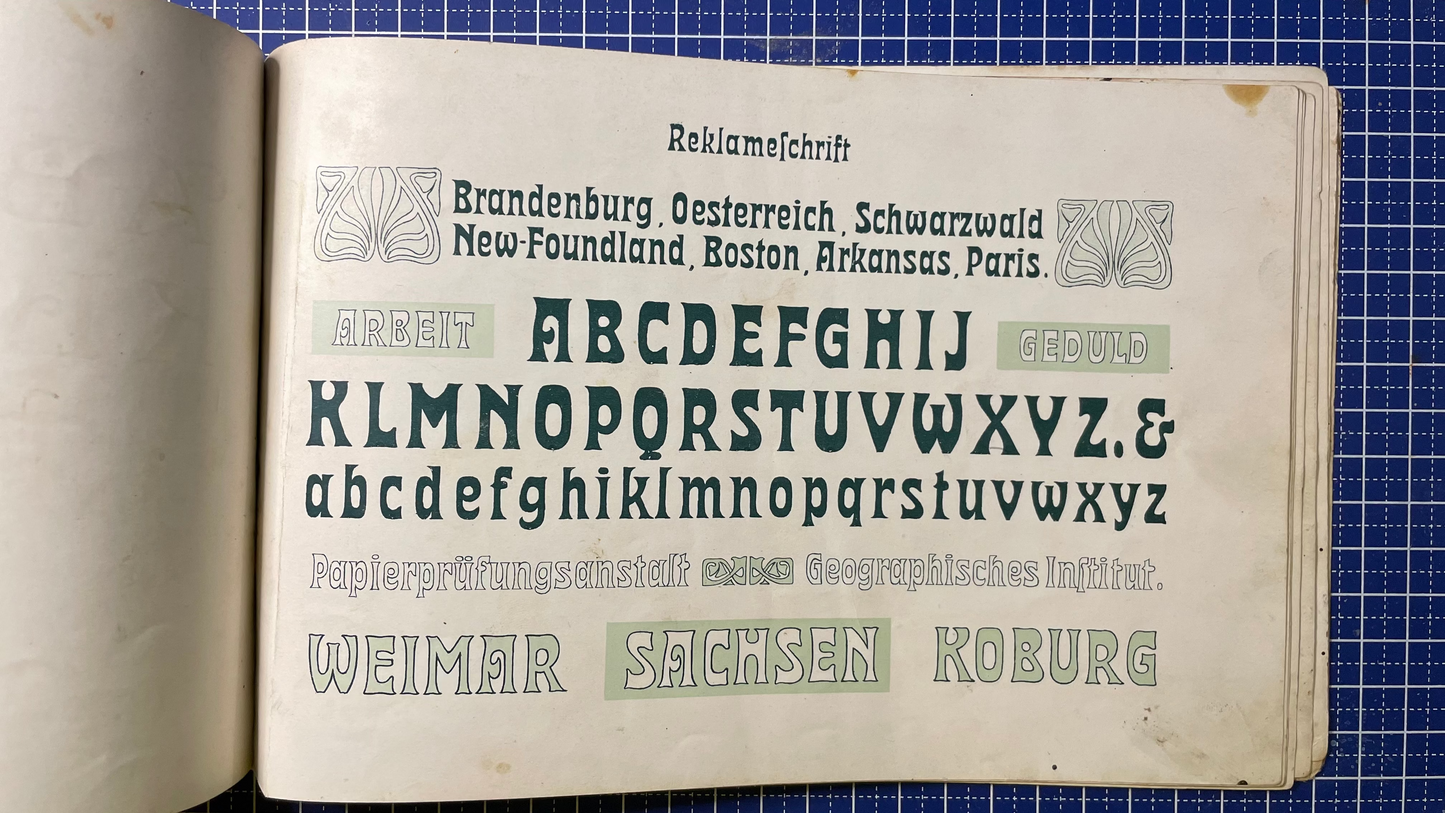 Antiek Typografie Portfolio – Muster-Alphabete Heft XIV – ca. 1900