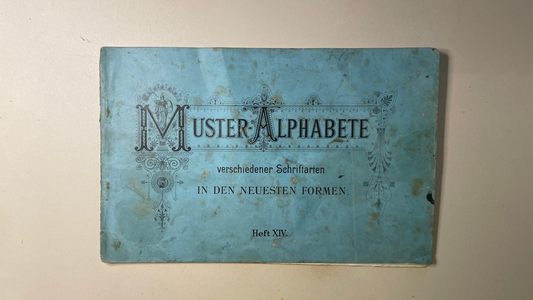Antikes Typografie-Portfolio – Muster-Alphabete Heft XIV – ca. 1900