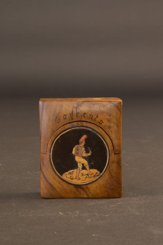 Antiek Sorrento Olijfhouten Zakhorloge Reisetui & Standaard – Gedateerd 1862