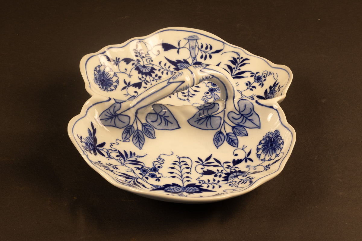 Antieke Porseleinen Cabaretschaal – Zwiebelmuster – Porzellanfabrik Kalk (ca. 1900–1925)