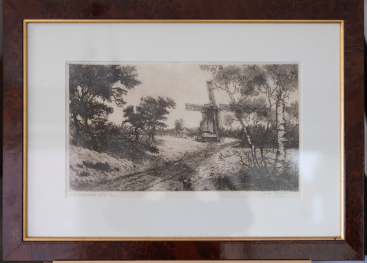 Originele ets „Doesburgermolen, bij Ede” – C. van de Weerd – Oplage 53/200 – 72 × 51 cm