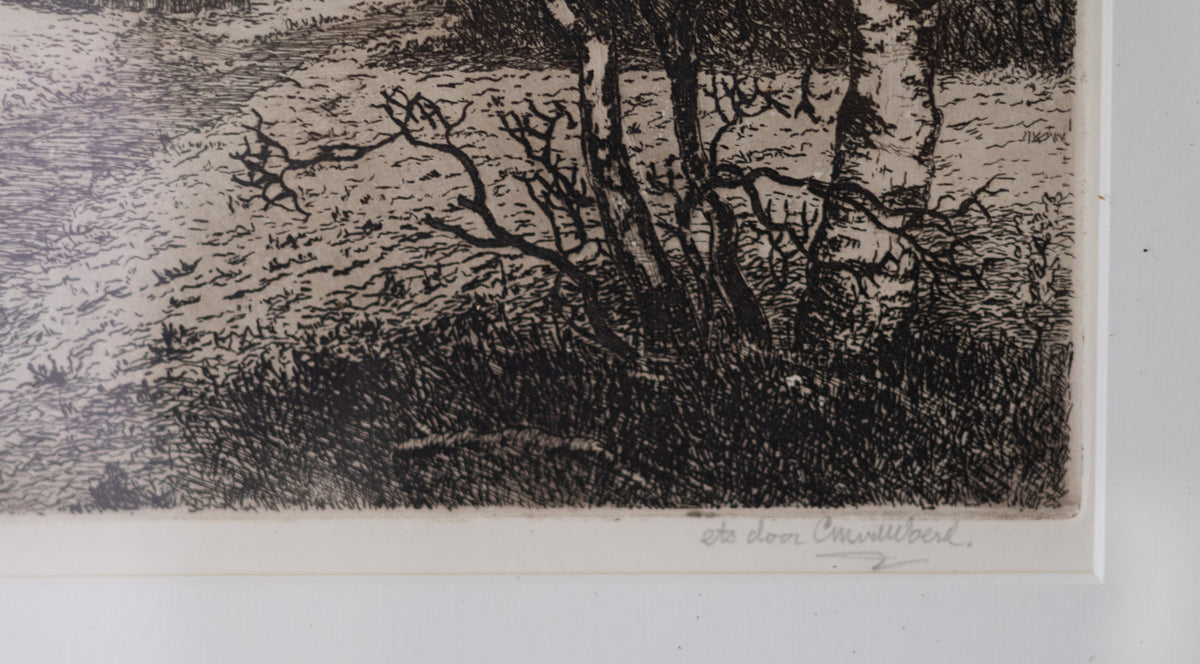 Originele ets „Doesburgermolen, bij Ede” – C. van de Weerd – Oplage 53/200 – 72 × 51 cm