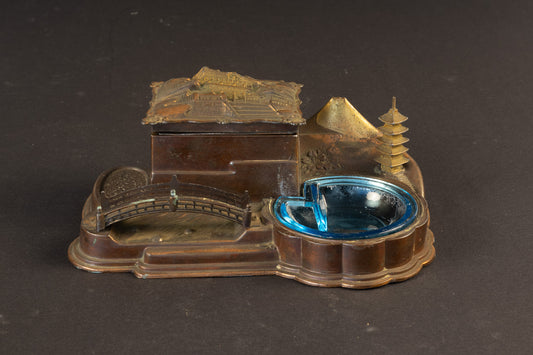 Japans Muzikaal Rookstel / Bureauset – Tokyo Antimony Ware – ca. 1930–1950