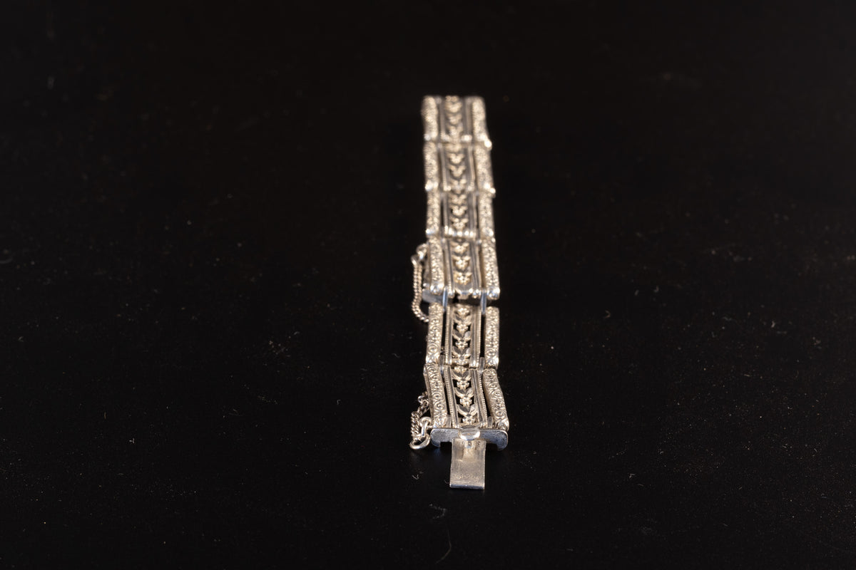 Franse Art Déco Zilveren Schakelarmband met Ajourwerk – ca. 1925 (18 g)