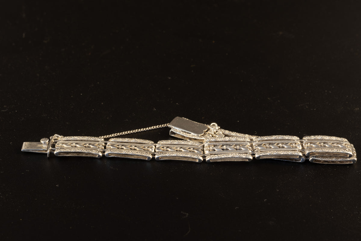 Franse Art Déco Zilveren Schakelarmband met Ajourwerk – ca. 1925 (18 g)