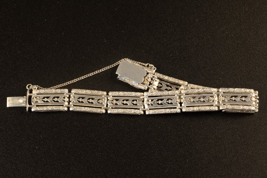 Franse Art Déco Zilveren Schakelarmband met Ajourwerk – ca. 1925 (18 g)