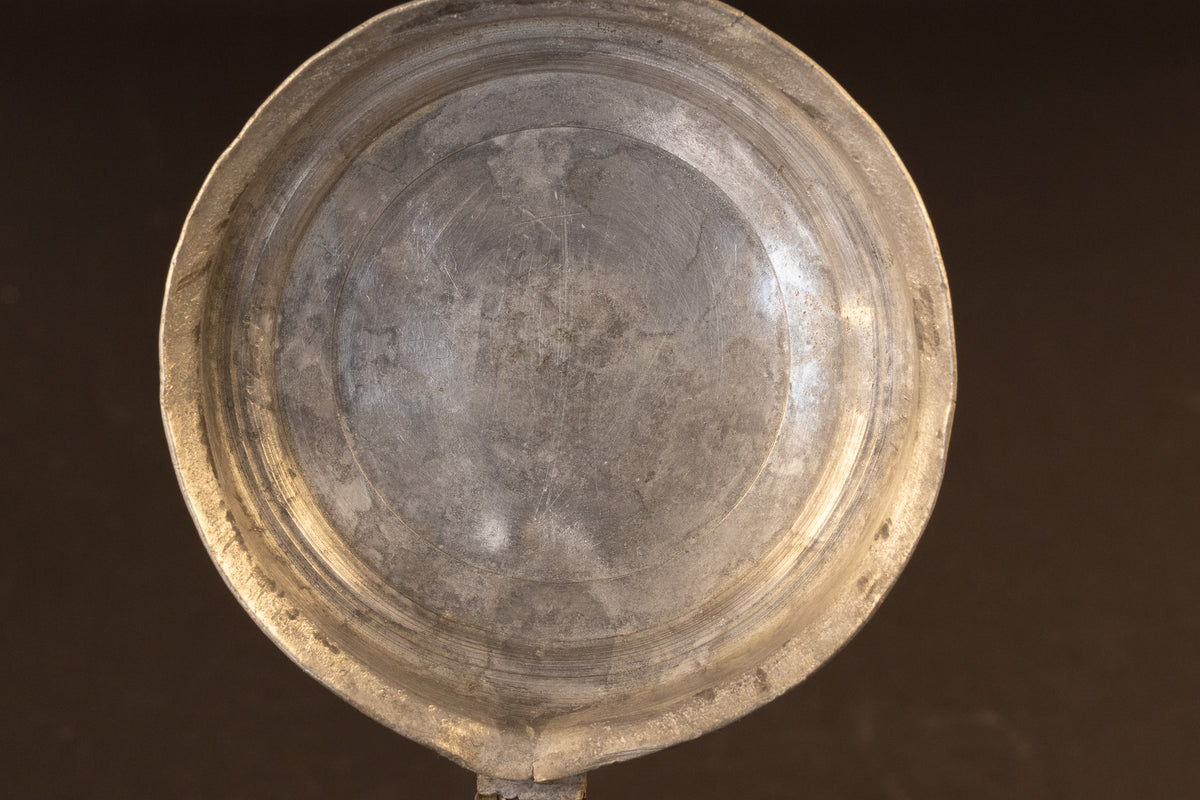 Zeldzame Westerwald steengoed kruik (Walzenkrug) met gegraveerd tinnen montuur - 1765